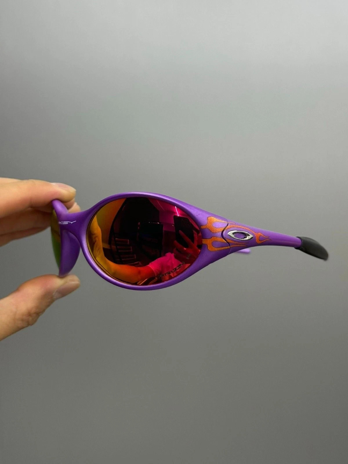 Vintage Oakley Eye Jacket Polarized Ruby ​Lenses Purple Frames Y2K