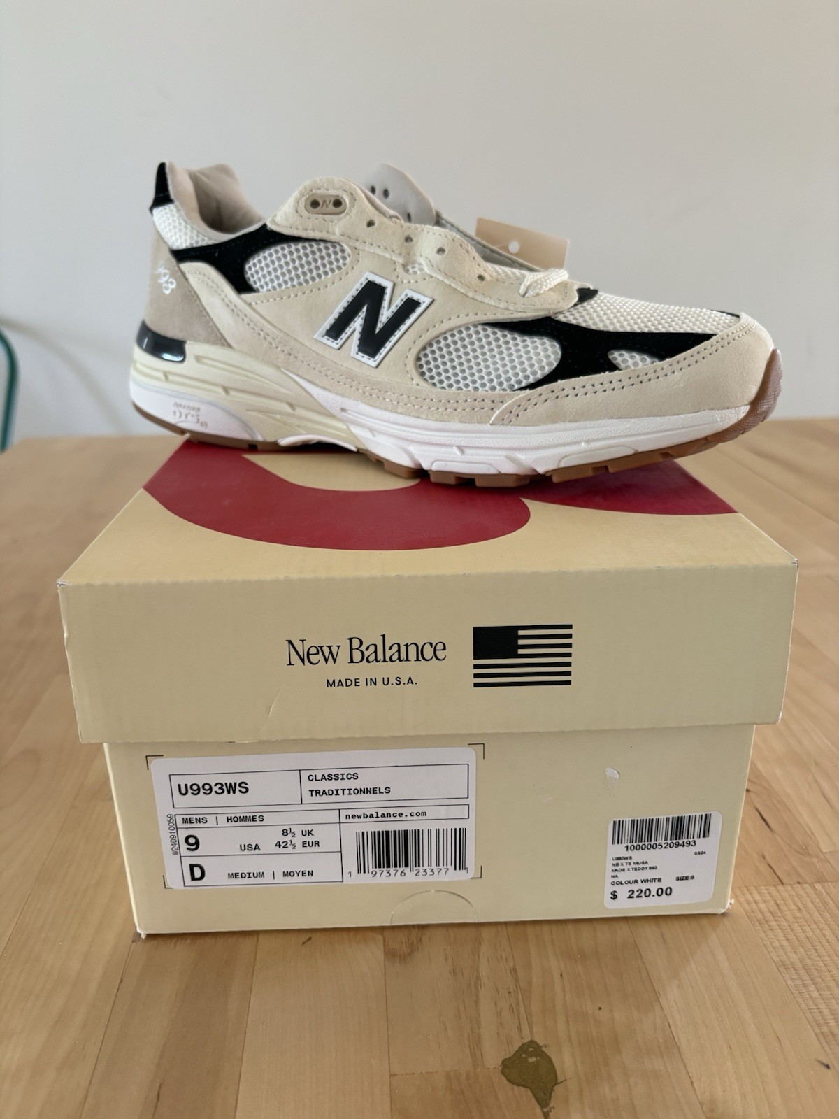 Size 9 – Teddy Santis x New Balance 993 Made in USA Sea Salt Black