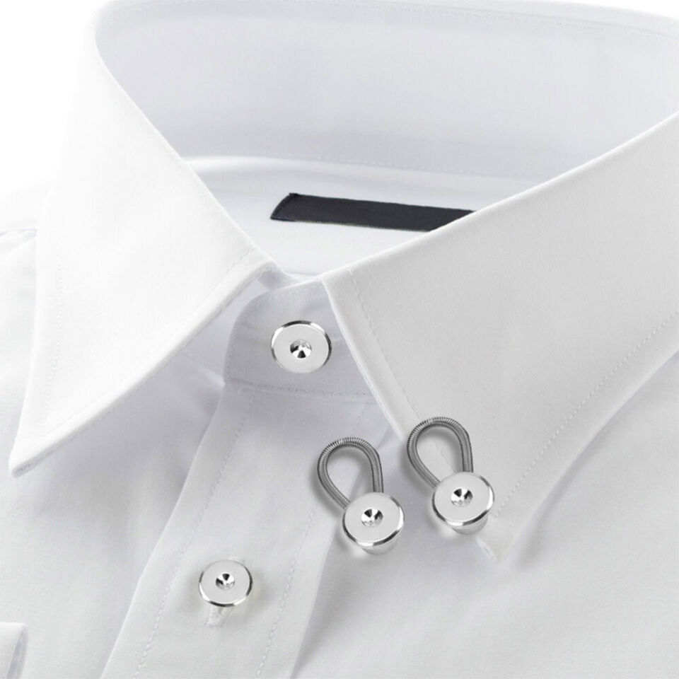10Pcs Collar Extenders Elastic Button Extender Neck Extenders for Shirt Pant USA