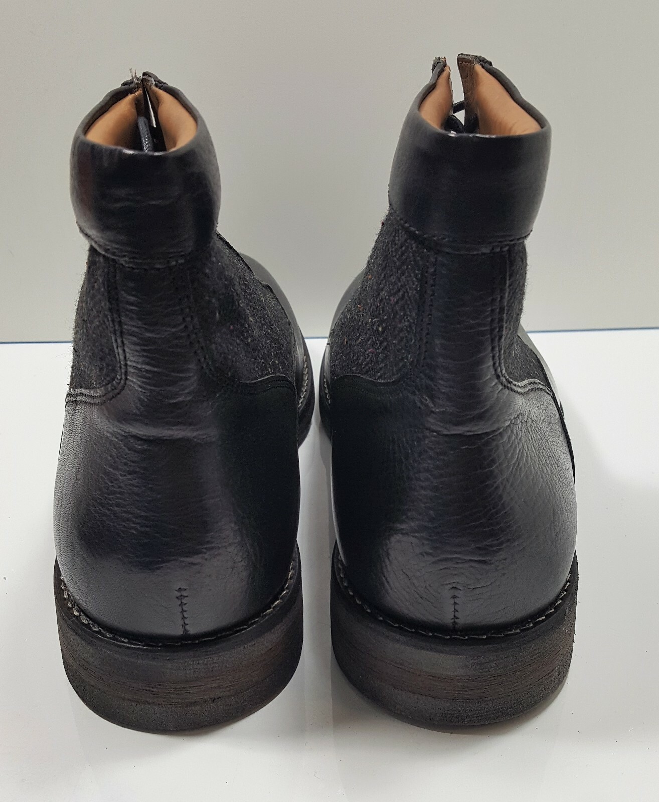 Modern Vintage Casual Black Leather Lace Up Ankle Chukka Boots Mens 10.5 $325
