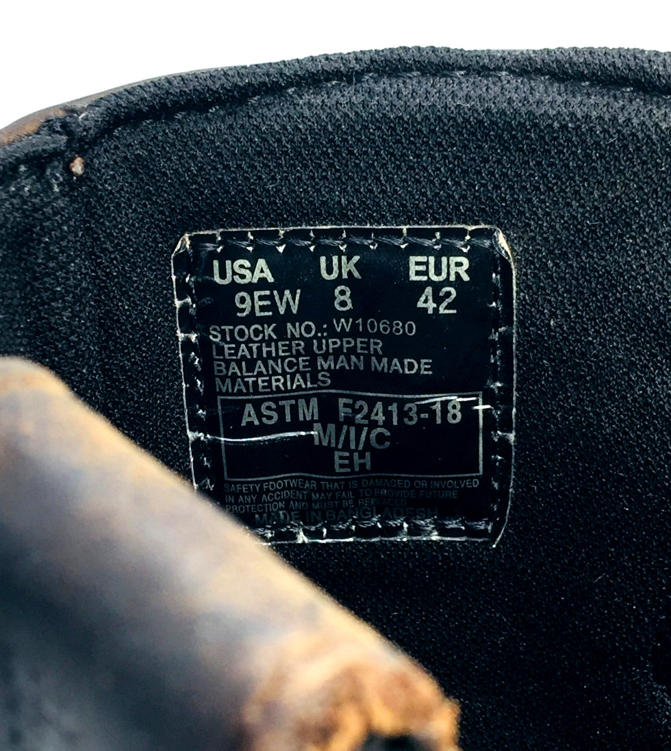Wolverine Steel Toe Leather Dk Brown Slip On Size 9EW Work Boots ASTM F2413-18
