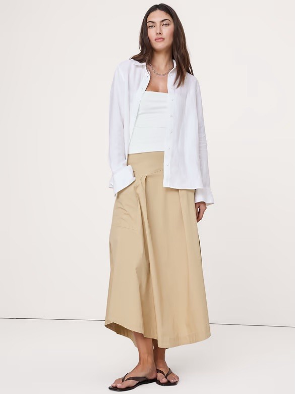 Banana Republic Women’s White Everyday Linen Shirt MEDIUM MSRP $65