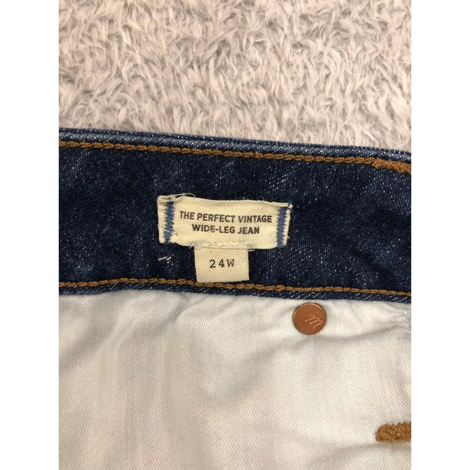 Madewell Jeans Women 24W (48×28) Blue The Perfect Vintage Wide Leg High Rise