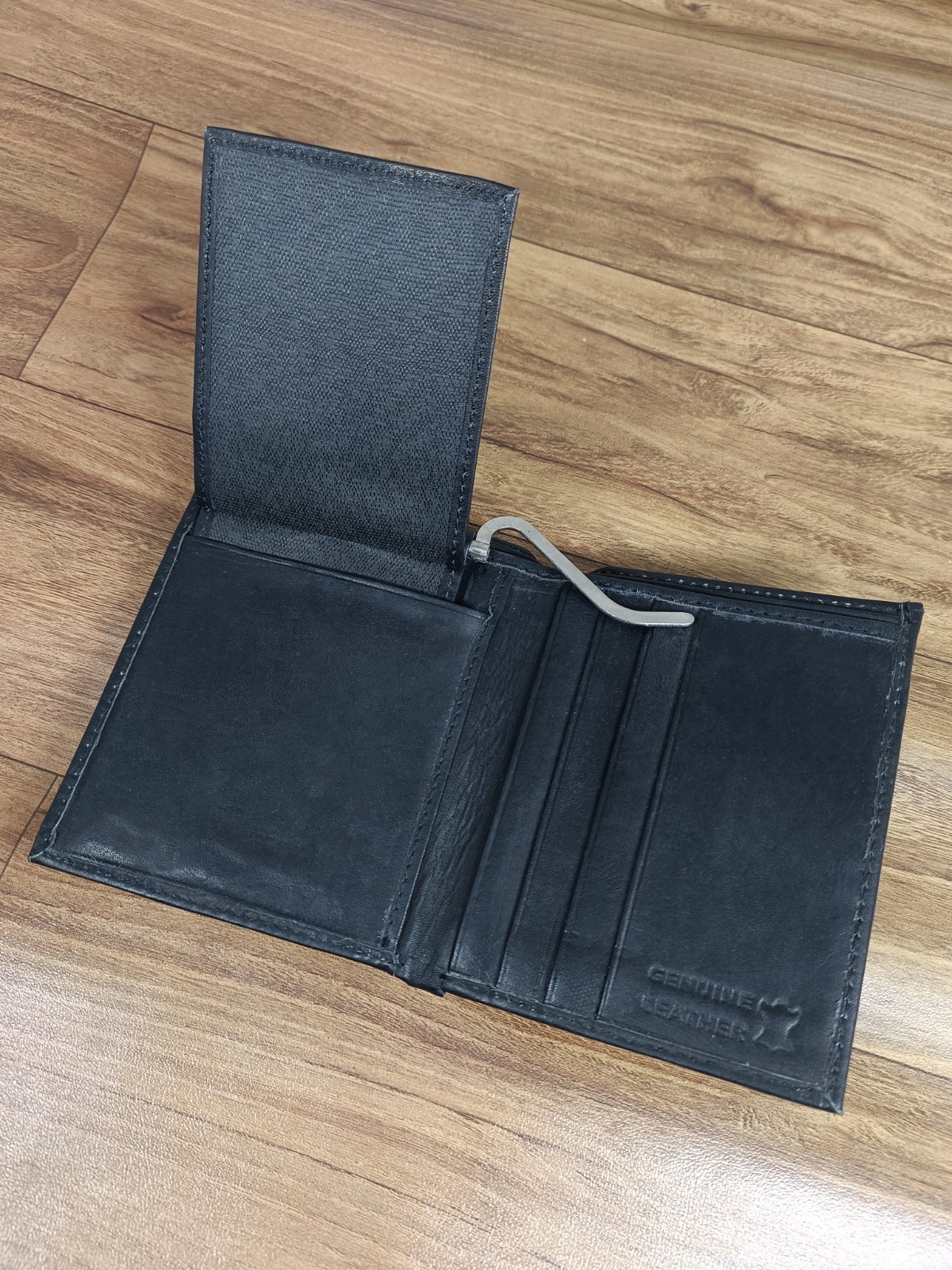Genuine Leather Money Clip Wallet, Slim Bifold Card Holder