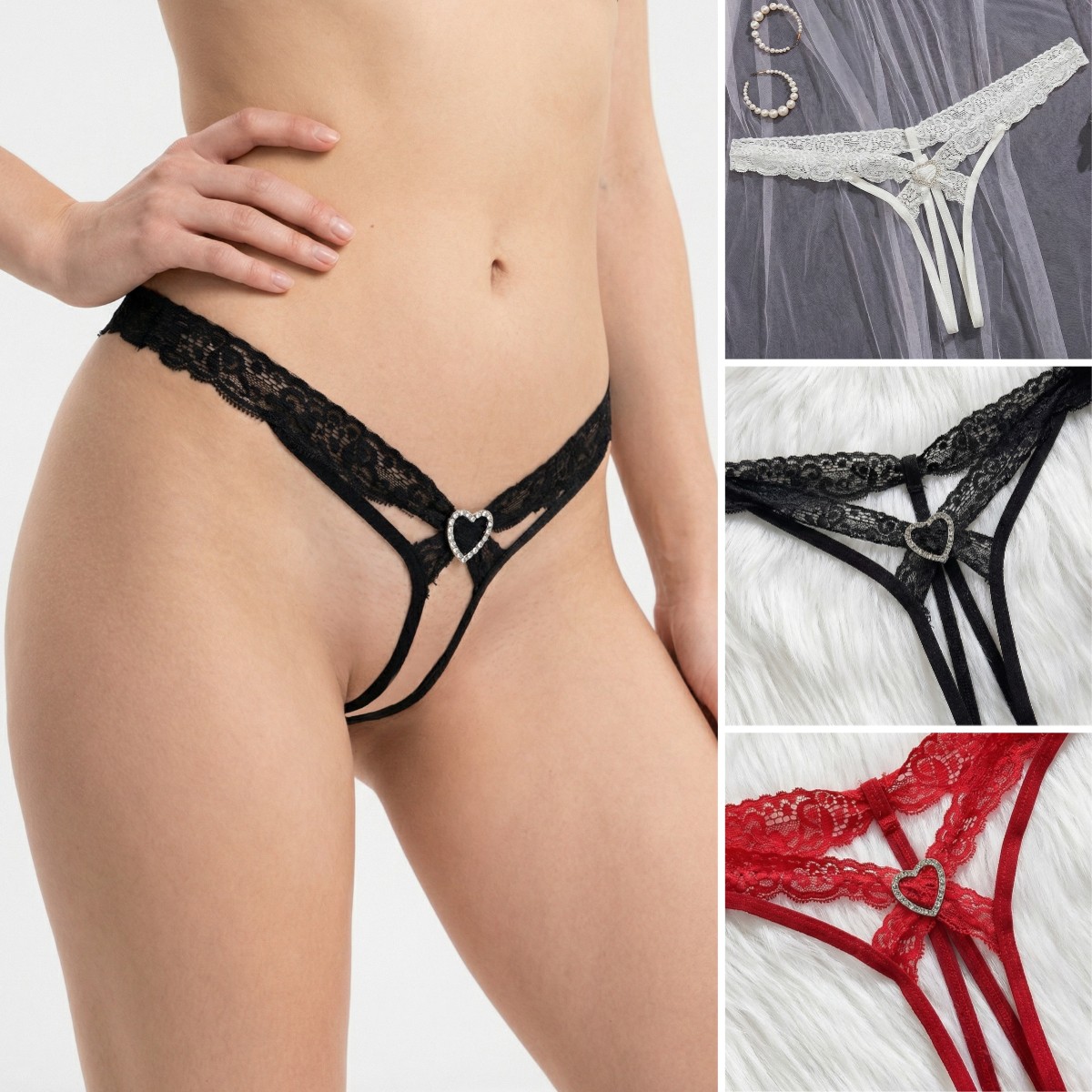 ☆USA☆ Sexy Women Lace Thong G-string Panties Lingerie Underwear Crotchles T-back