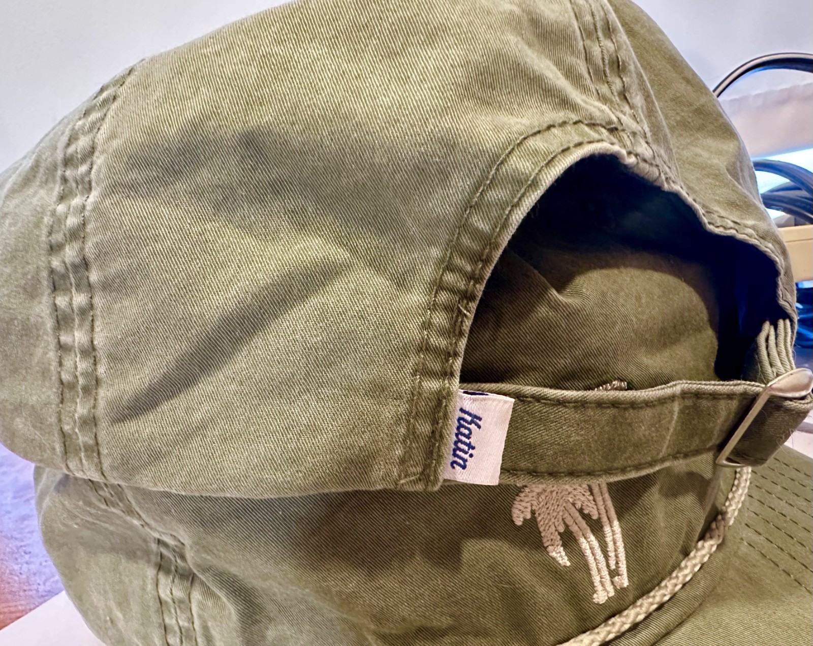 2 Katin Palm Tree Olive Green Surf Rope Hats Adjustable – Hat Cap Distressed