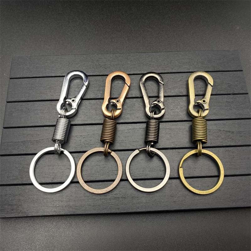 Spring Metal Car Key Ring Waist Hanging Buckle Men and Women Key Pendants