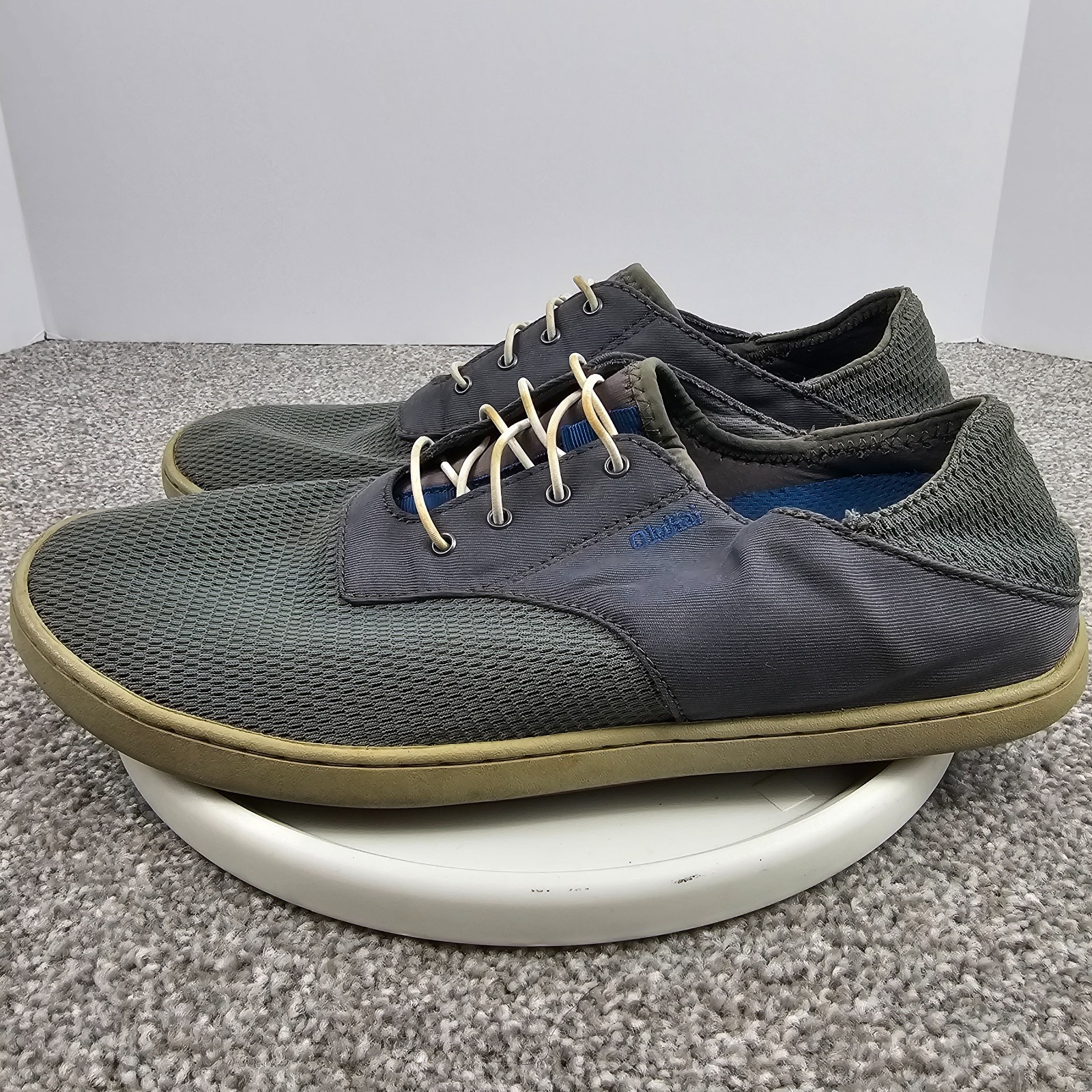 Olukai Nohea Moku Shoes Gray Mesh Slip On Causal Boat Mens Size 9