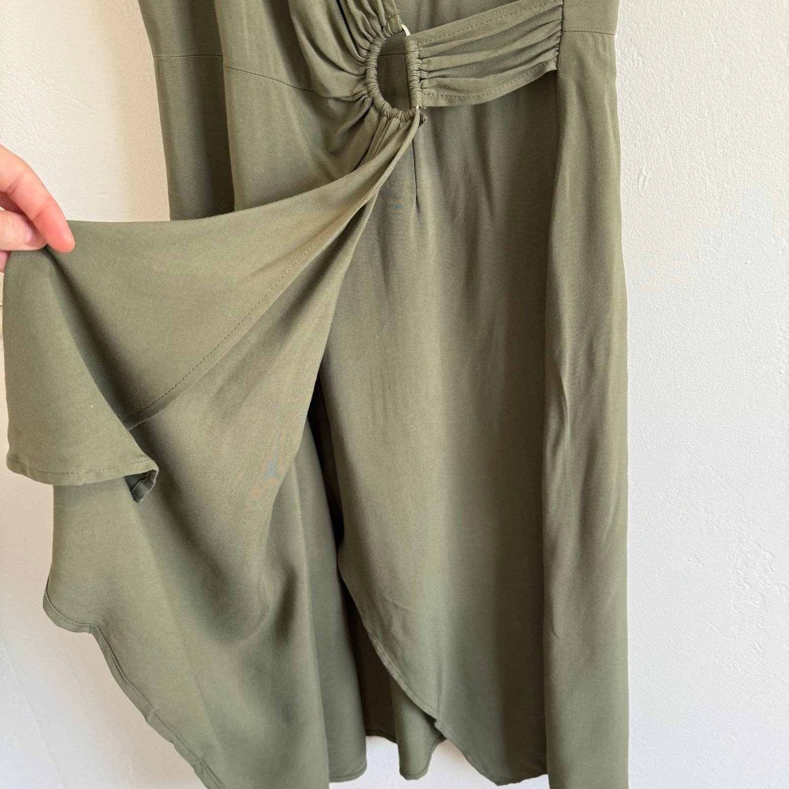 Maeve by Anthropologie Rayna Midi Wrap Dress in Green Size 8