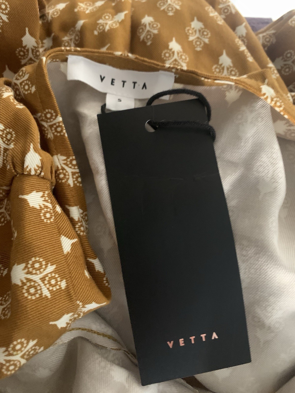 NWT VETTA Capsule Womens Small Gold Print The House Dress Haven Convertible Maxi