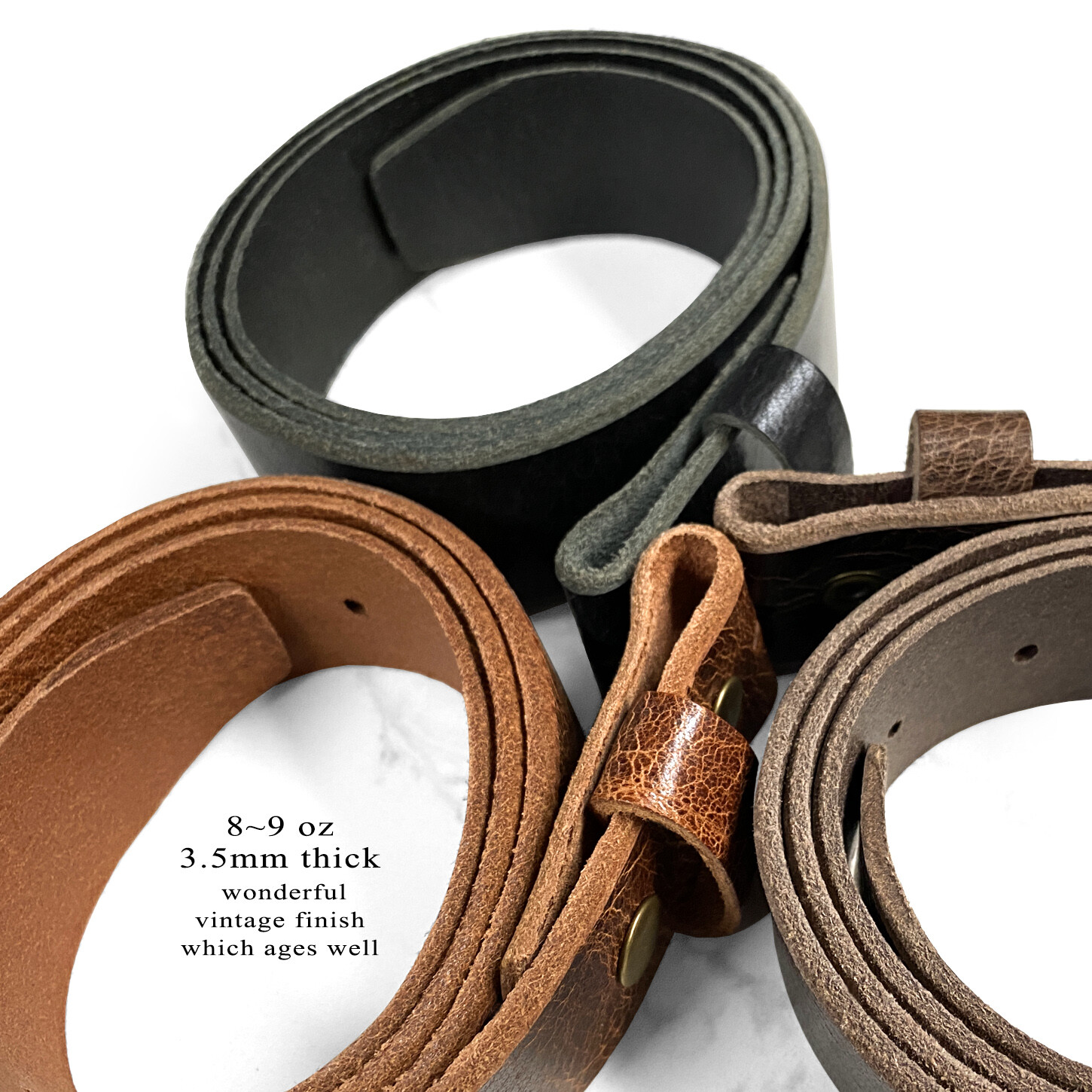 VINTAGE DISTRESS GENUINE BUFFALO CASUAL LEATHER BELT STRAP 1-1/2″ WIDE