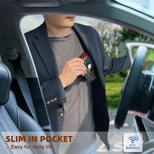 Men Wallet Airtag&Standard Use, Slim Wallet Money Clip Credit Card Holder Top