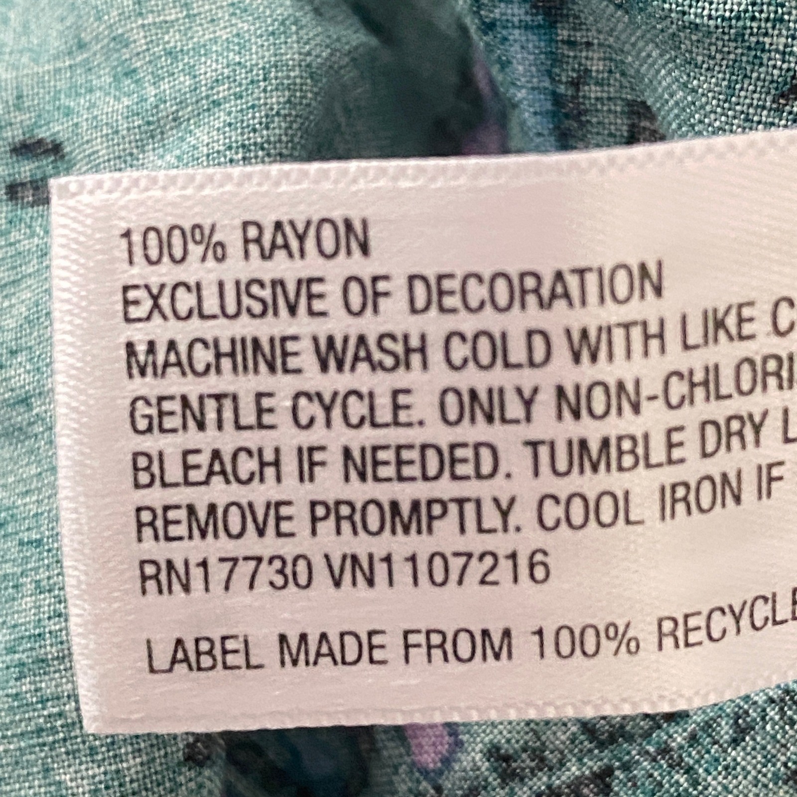Ava & Viv Top Womens Plus 2X Teal Swirl Flutter Sleeve Ladder Lace Boho Blouse