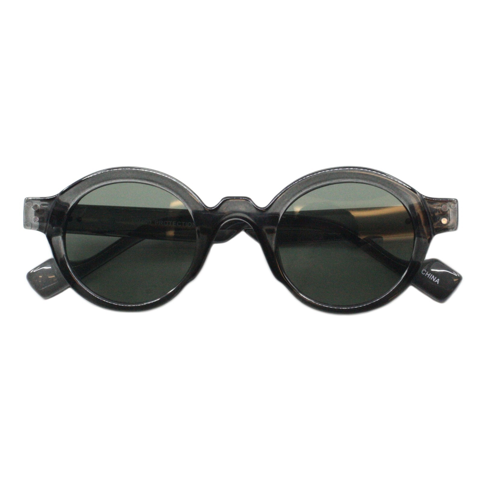 Oval Round Sunglasses Hipster Style Horn Rim Unisex Frame UV400