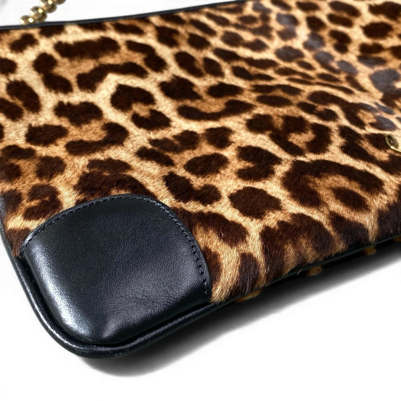 Christian Louboutin Cowhair Pony Hair Leopard Chain Shoulder Bag Ta1 Used
