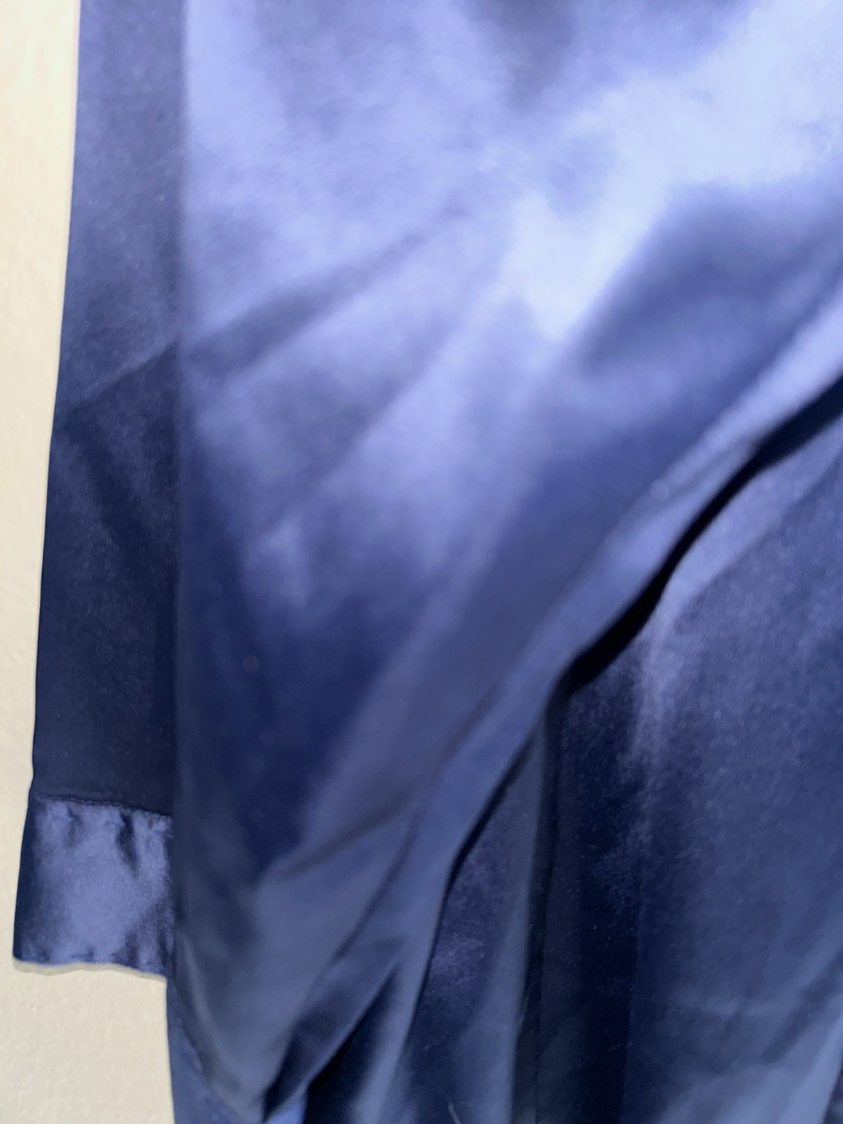 Royal Blue Satin Type Fabric Sz 3x By Queen Collection . V Neck Ruffled.