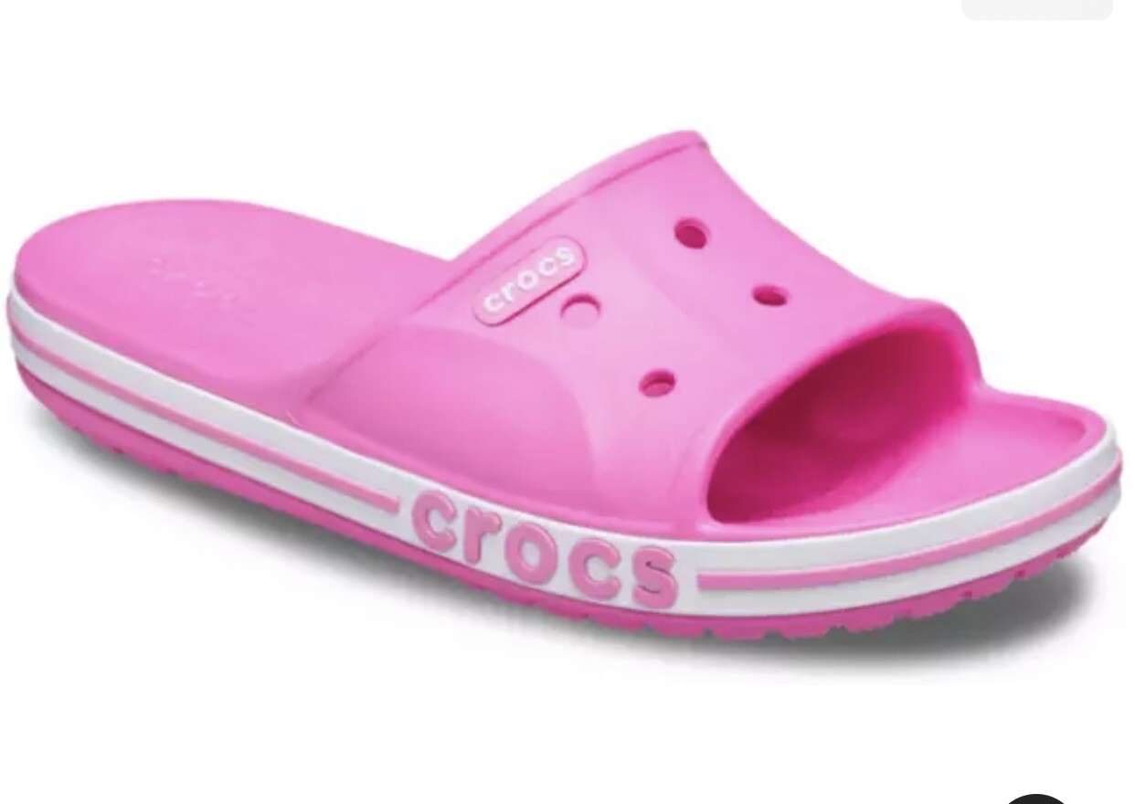 Crocs Bayaband Shoes Women’s Size 9 Pink Electric Slides Comfort Sandals