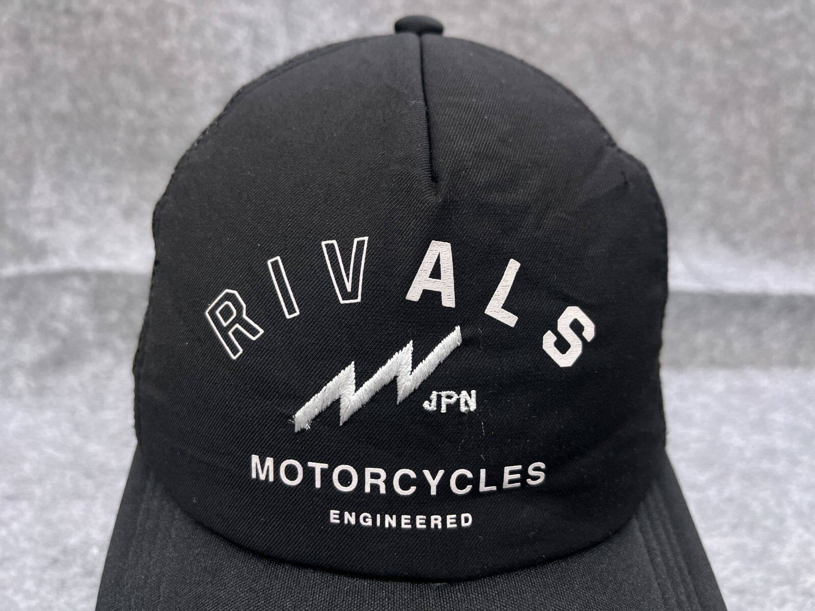 Rivals Japan Motorcycles Hat Cap Snap Back Adult Black Poly Nylon Blend Trucker