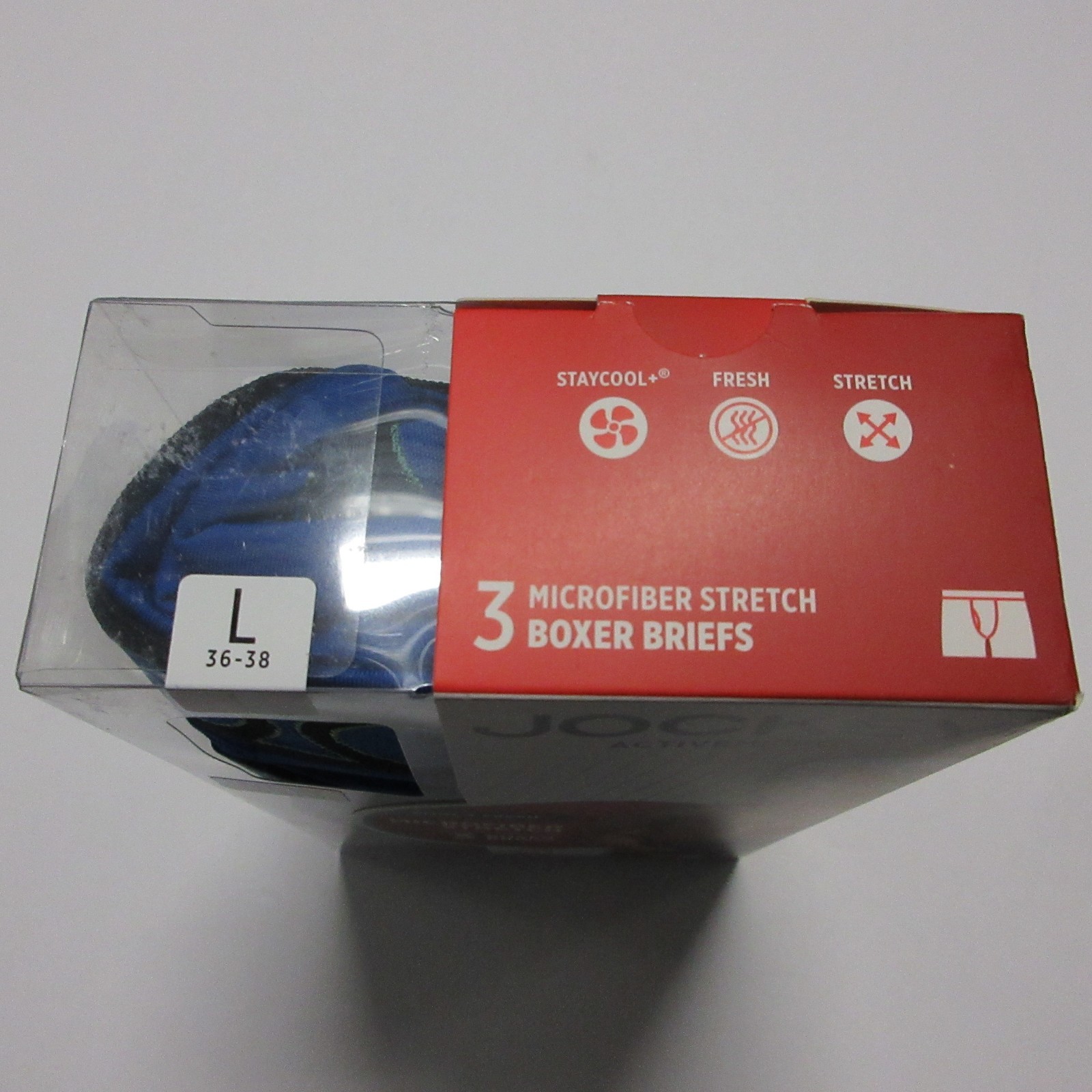 New Jockey Active Microfiber Boxer Briefs 3 Pack Blue Mens Large L Stretch Cool