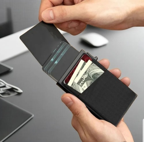 Mens Wallet Card Holder Slim Minimalist Wallet for Men Pop Up RFID Blocking
