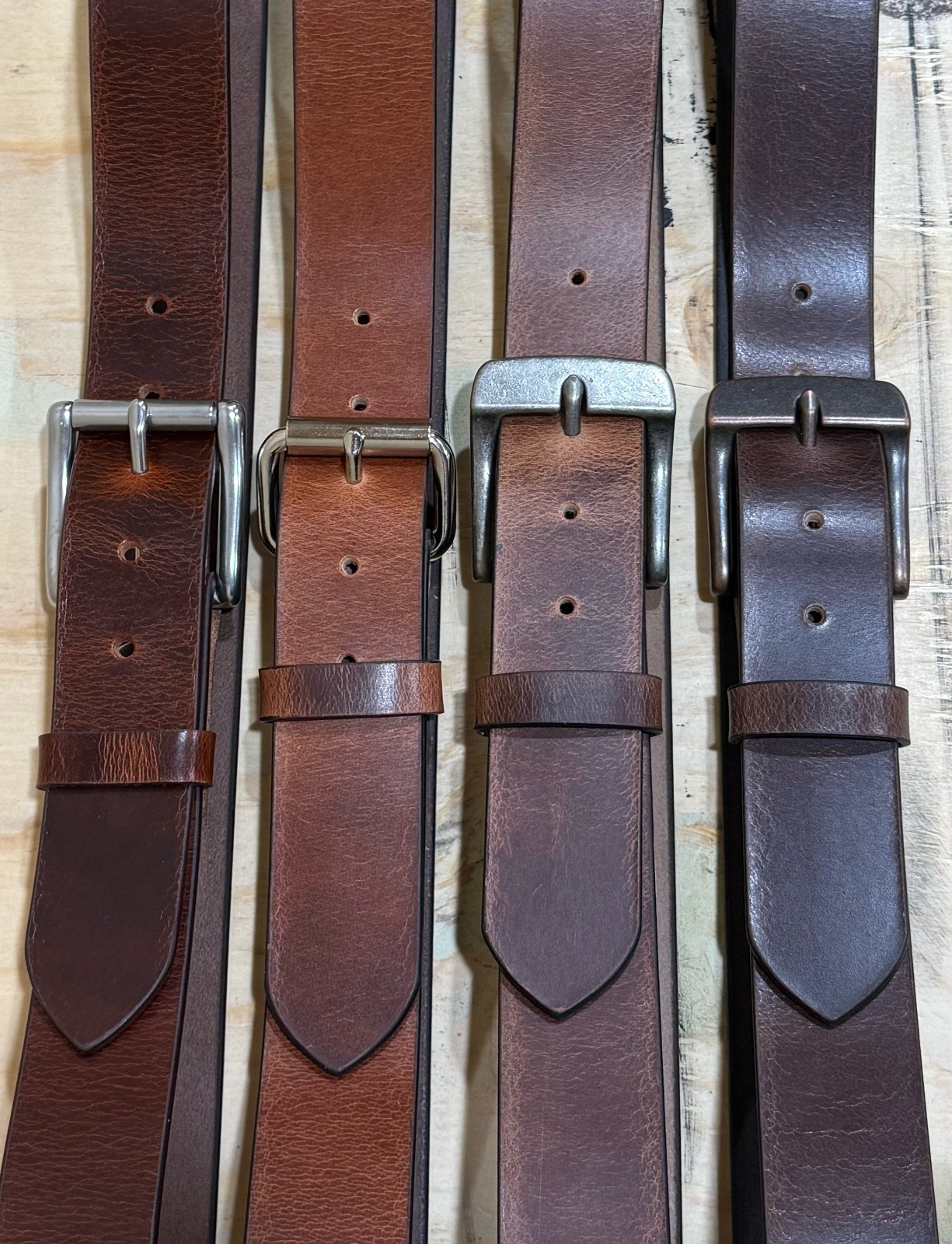 Men’s Full Grain Buffalo Leather Belt – Handmade USA, Casual Work, 1.5″ Wide