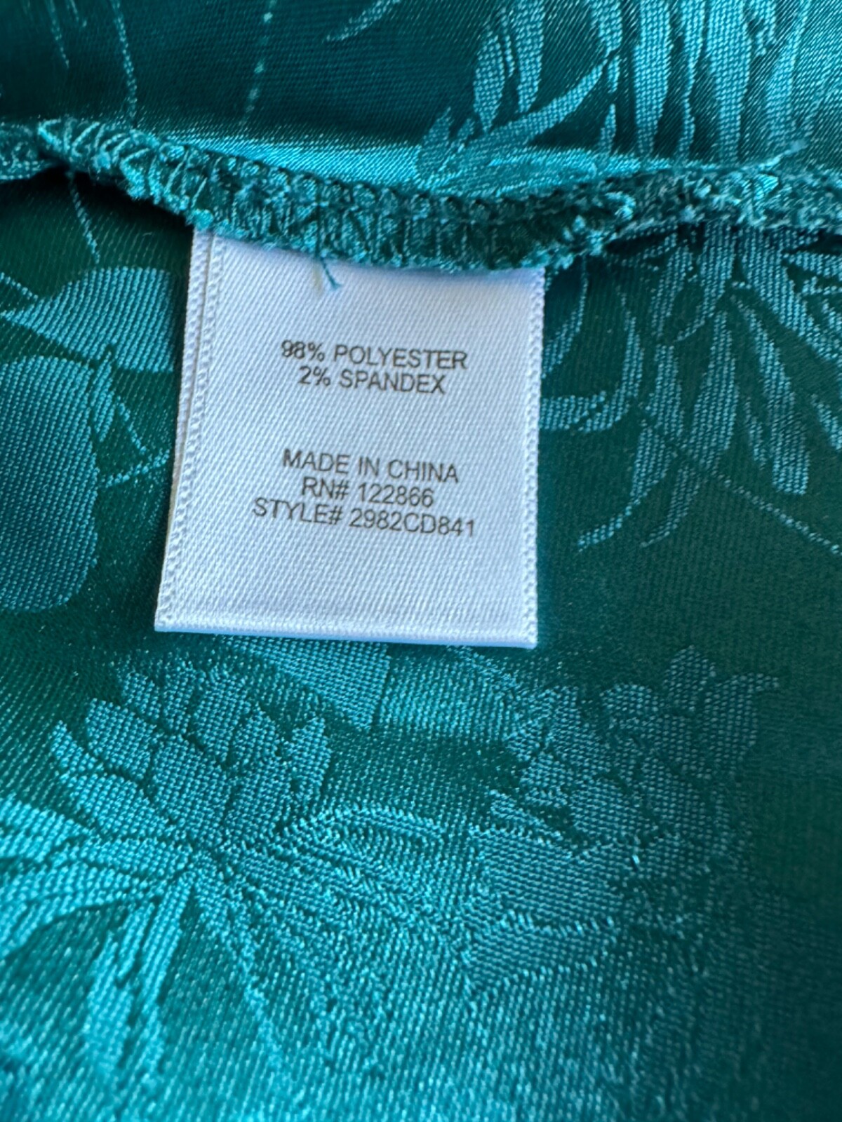 Ladies Chenault color Ocean Blue Blouse XL Solid Embossed Satin Fabric NWT