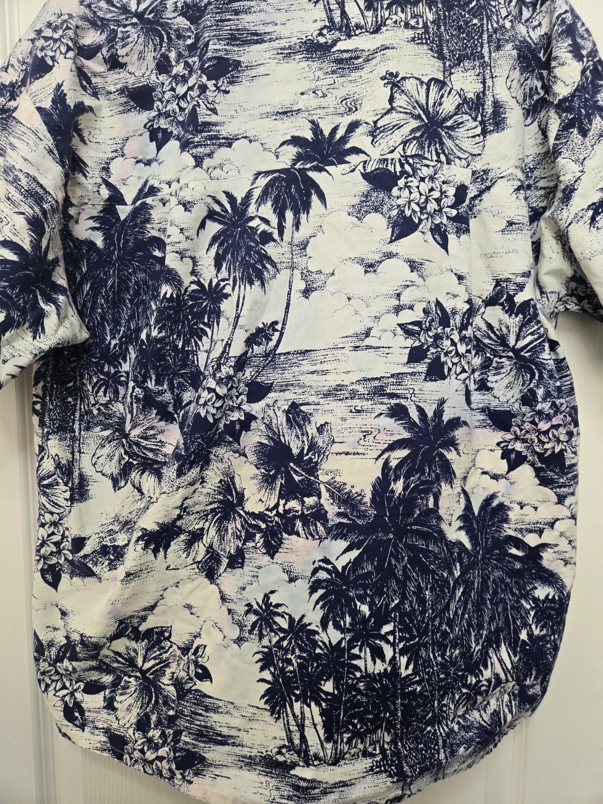 Water Blocks Oceanside California Hawaiian shirt men’s MEDIUM tropical USA made