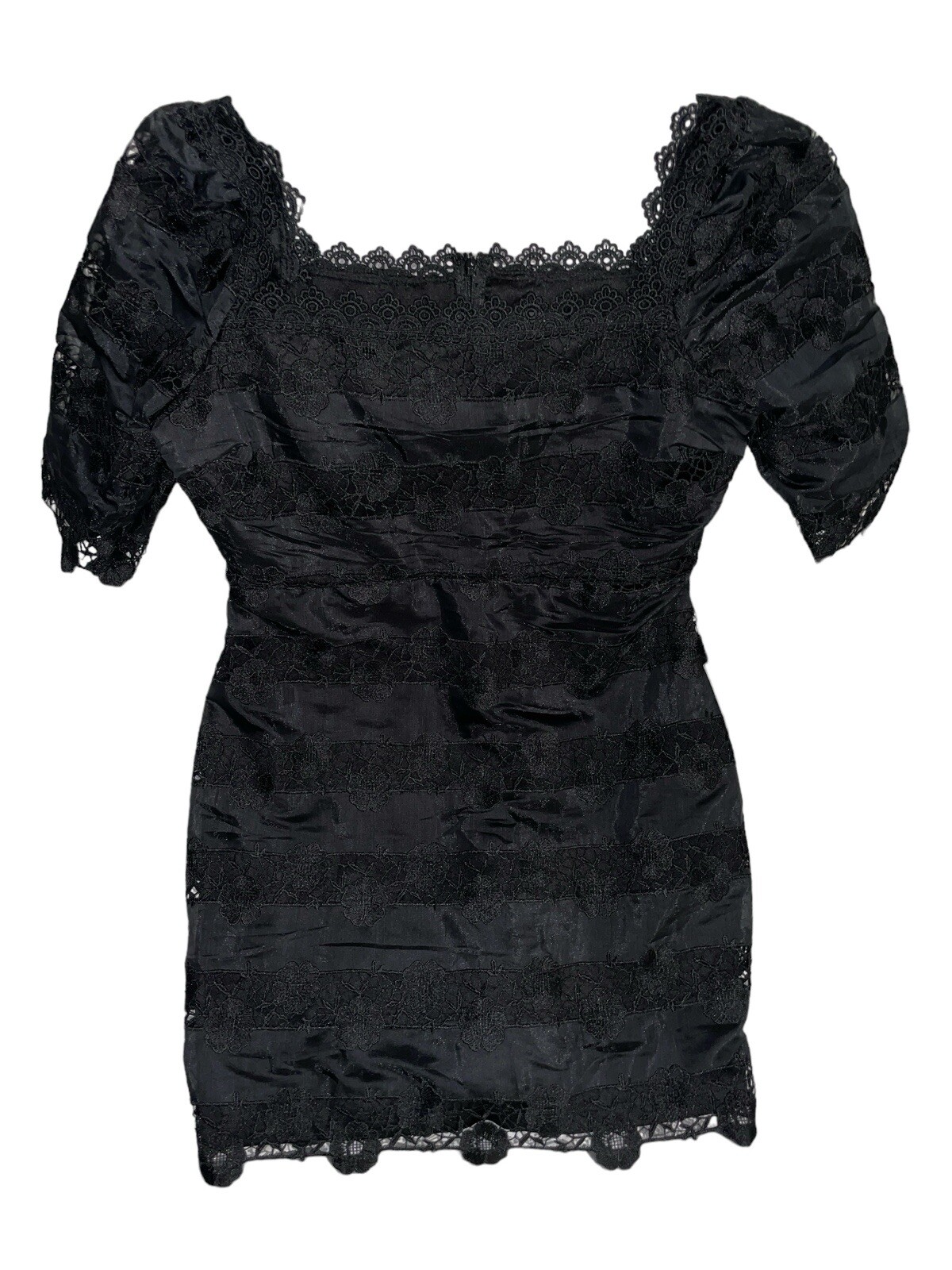 Lulu’s Black Mini Dress Size L, Lace Fully Lined