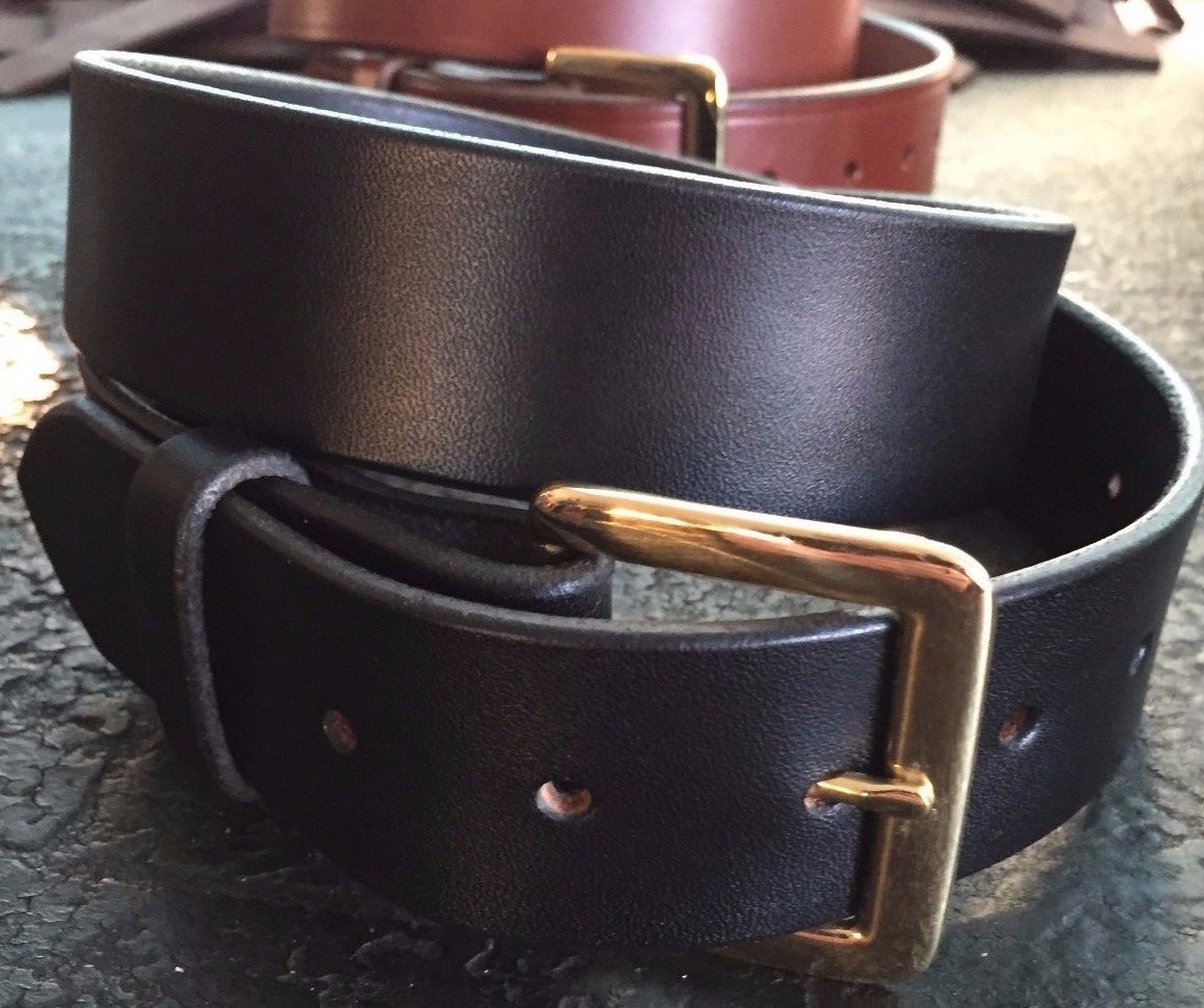 1 1/2″ HEAVY REAL LEATHER WORK GUN CCW HOLSTER DRESS BELT-AMISH HANDMADE-1.5