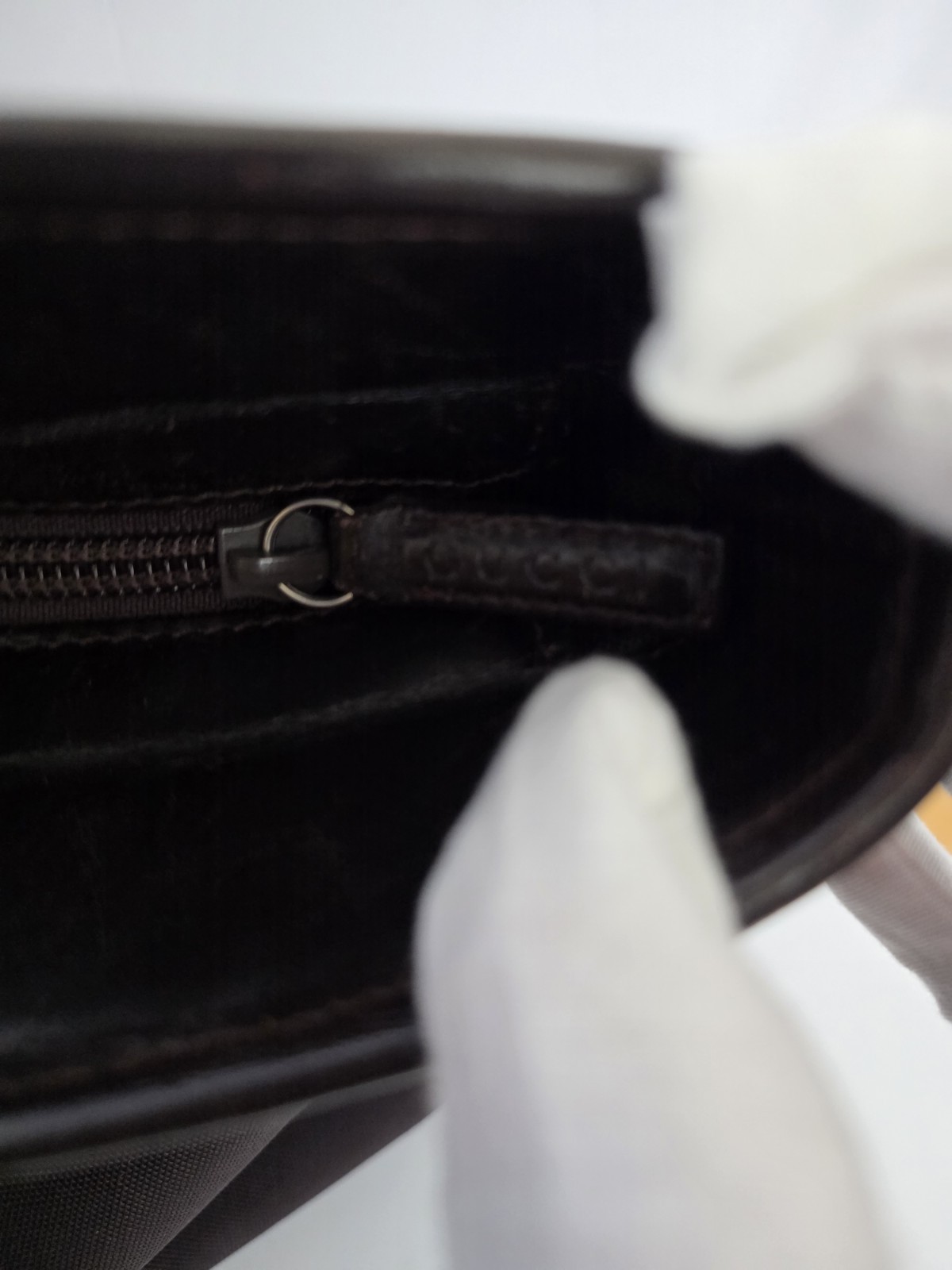 GUCCI Brown Nylon Leather Trim Tote Bag Logo Vintage 0457