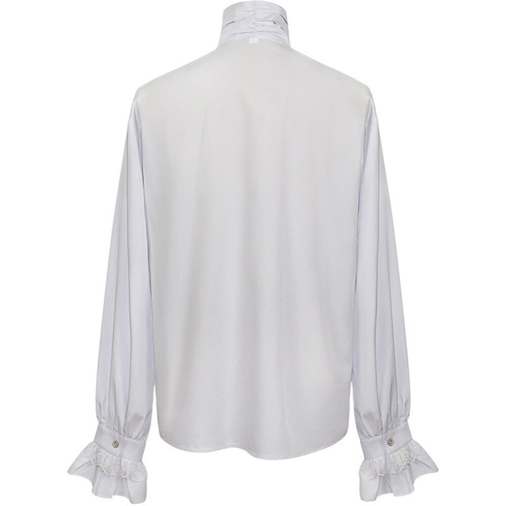 Men Vampire Victorian Renaissance Blouse Tops Gothic Ruffled Medieval Shirt