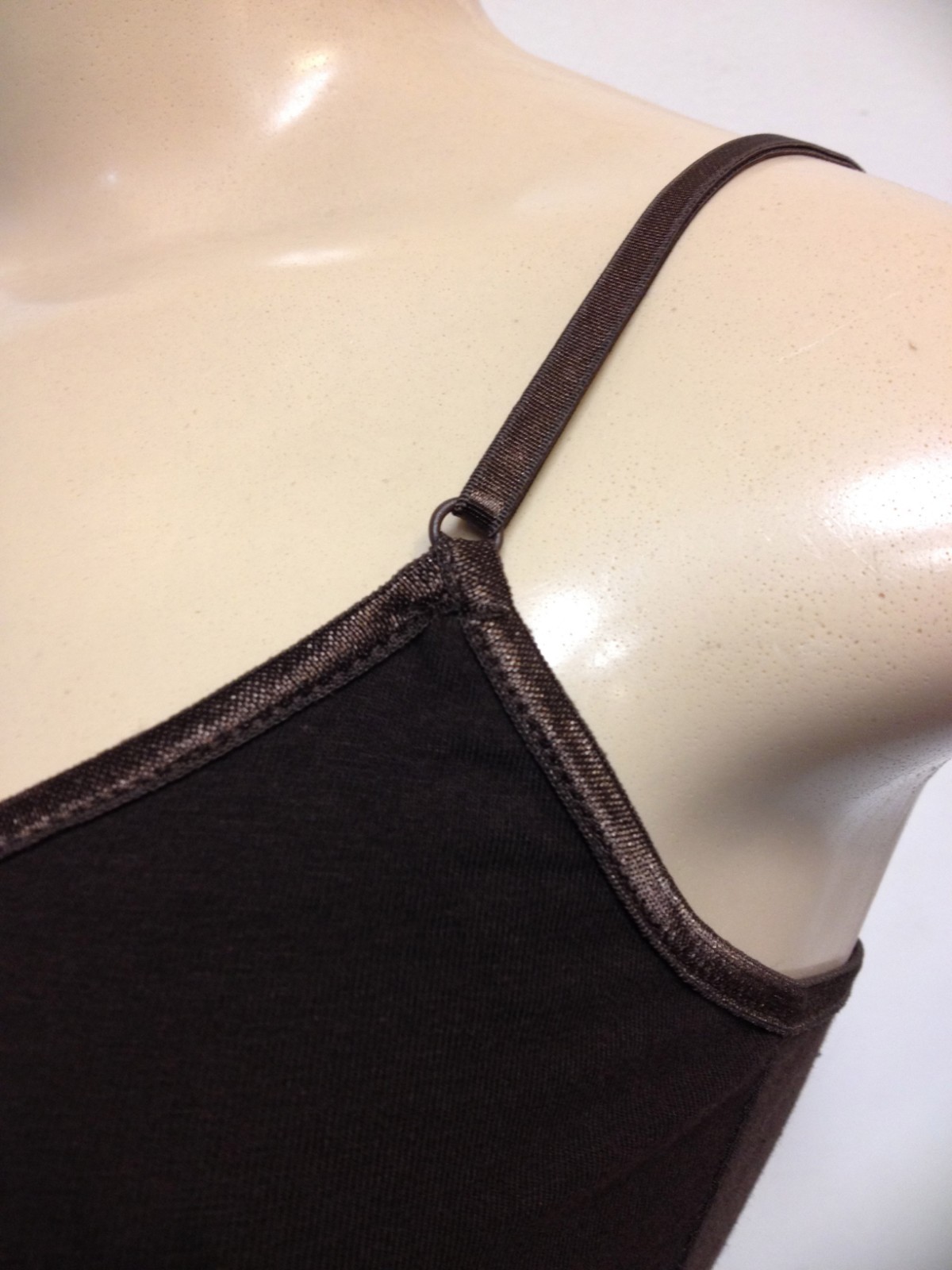Long Tank Top Adjustable Spaghetti Bra Strap Layering Plain Cami S/M/L