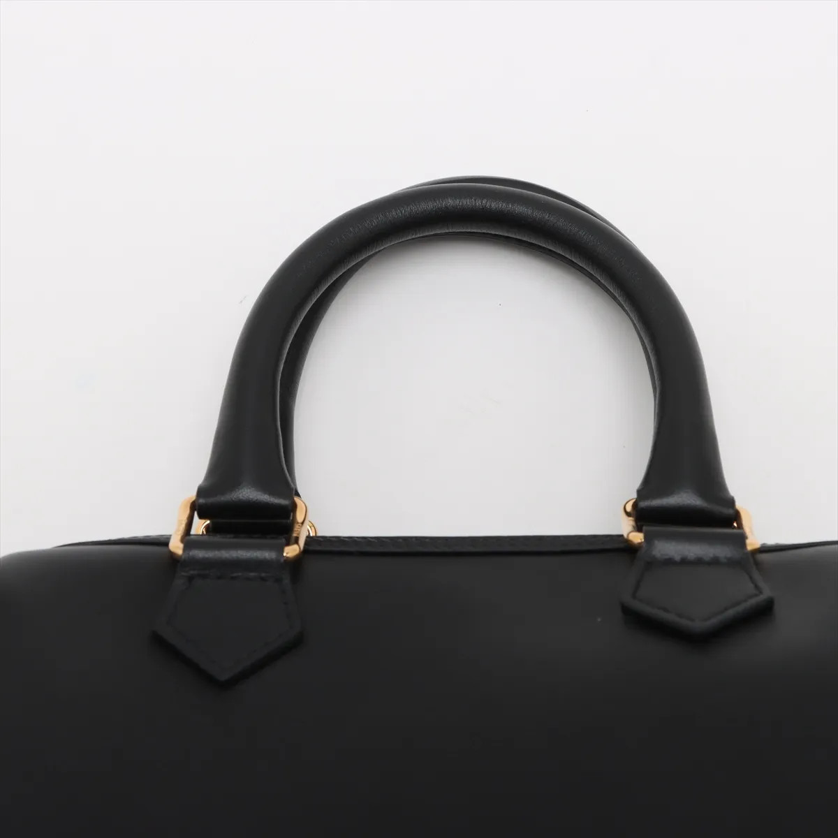 Celine Cuir Triomphe Small Boston Leather 2 Way Handbag Black