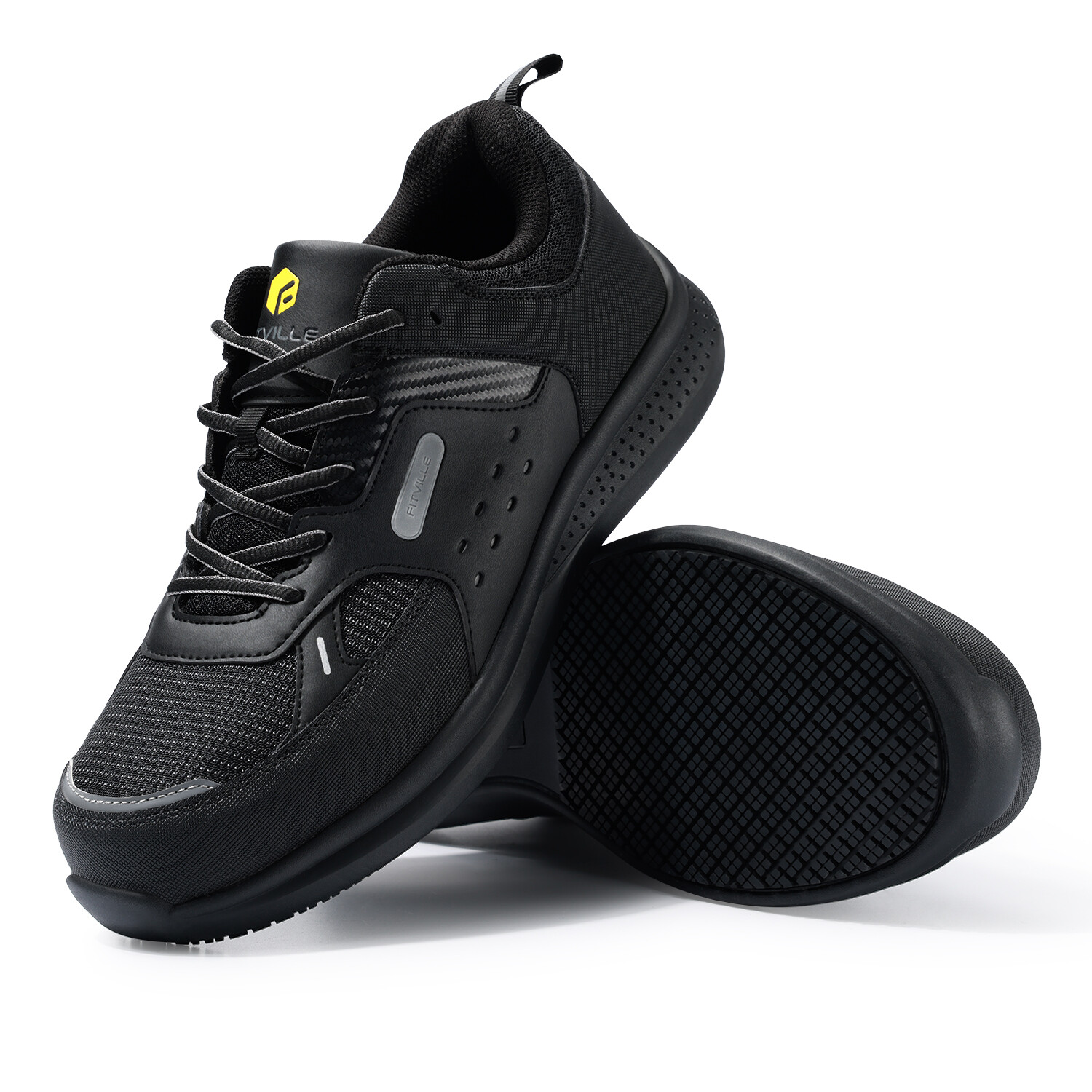 FitVille Men’s Extra Wide Work Safety Shoes Composite Steel Toe Slip Resistant