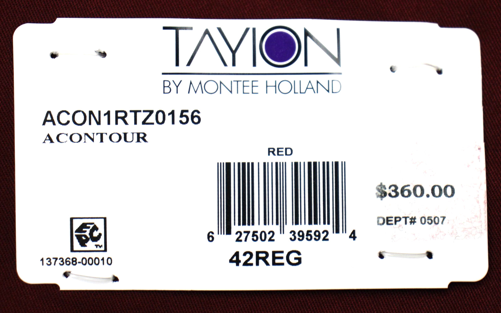 Tayion Suit Jacket 42 R Mens Red Solid Classic Fit Peak Blazer Sport Coat $360