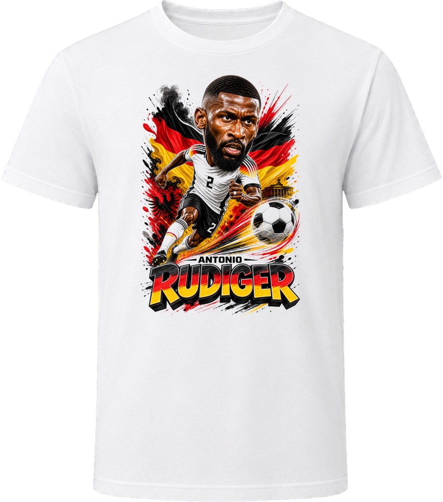 Antonio Rudiger Germany Soccer Caricature 2026 World Cup T Shirt
