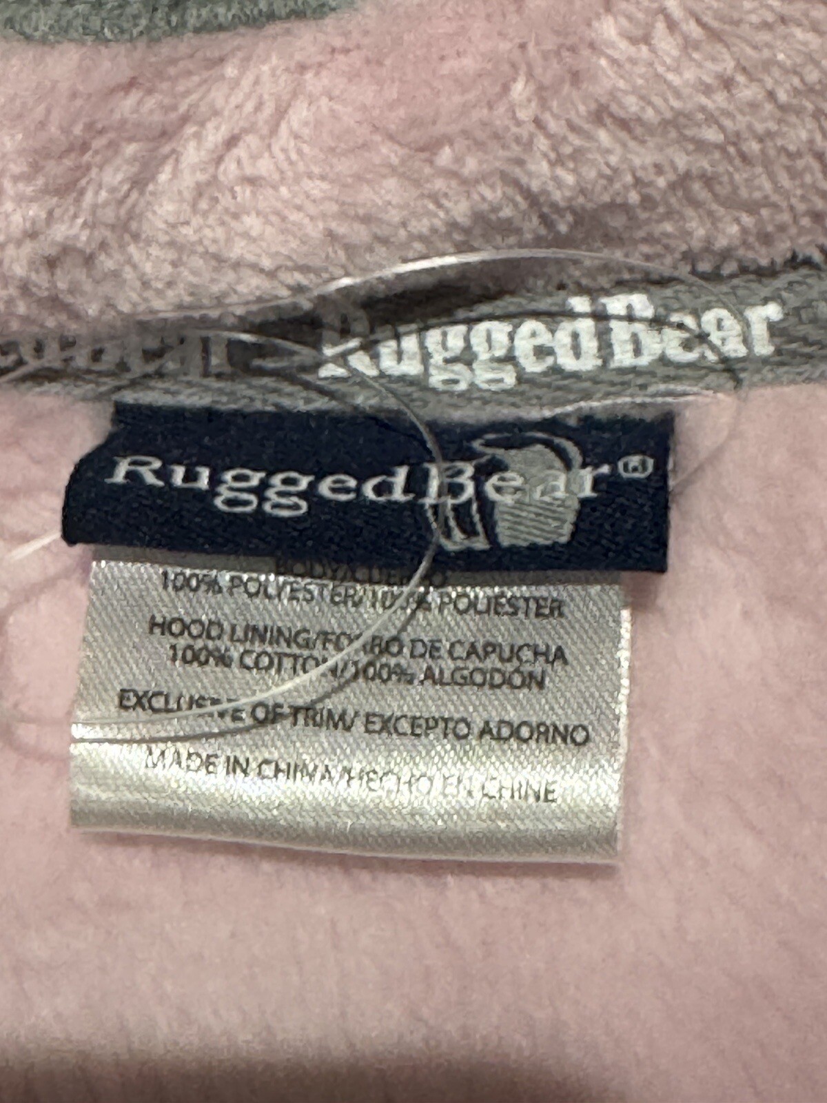 NWT Rugged Bear Hooded Sherpa Coverall, Size 9-12 months, pink foam $38.00