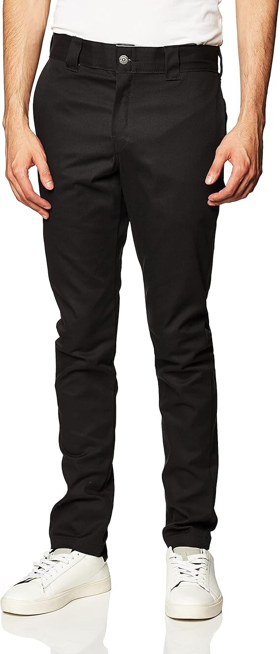 Dickies Men’s Slim Skinny Fit Twill Work Pant, Black