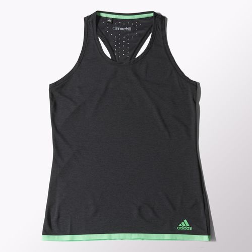 Brand New Women’s Adidas climachill RacerBack Tank Top Black/ Green Retail $45