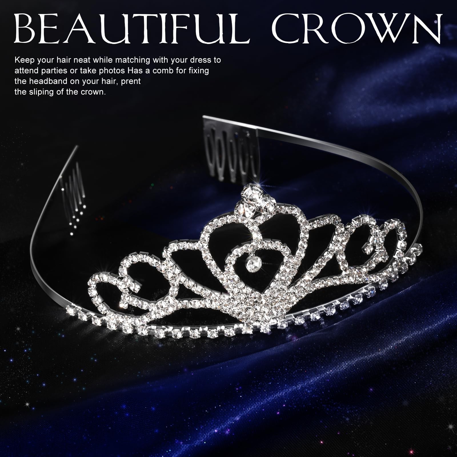 Teenitor Crown, 5pcs Tiaras for Women, Tiara Crown, Silver Tiara for Little G…