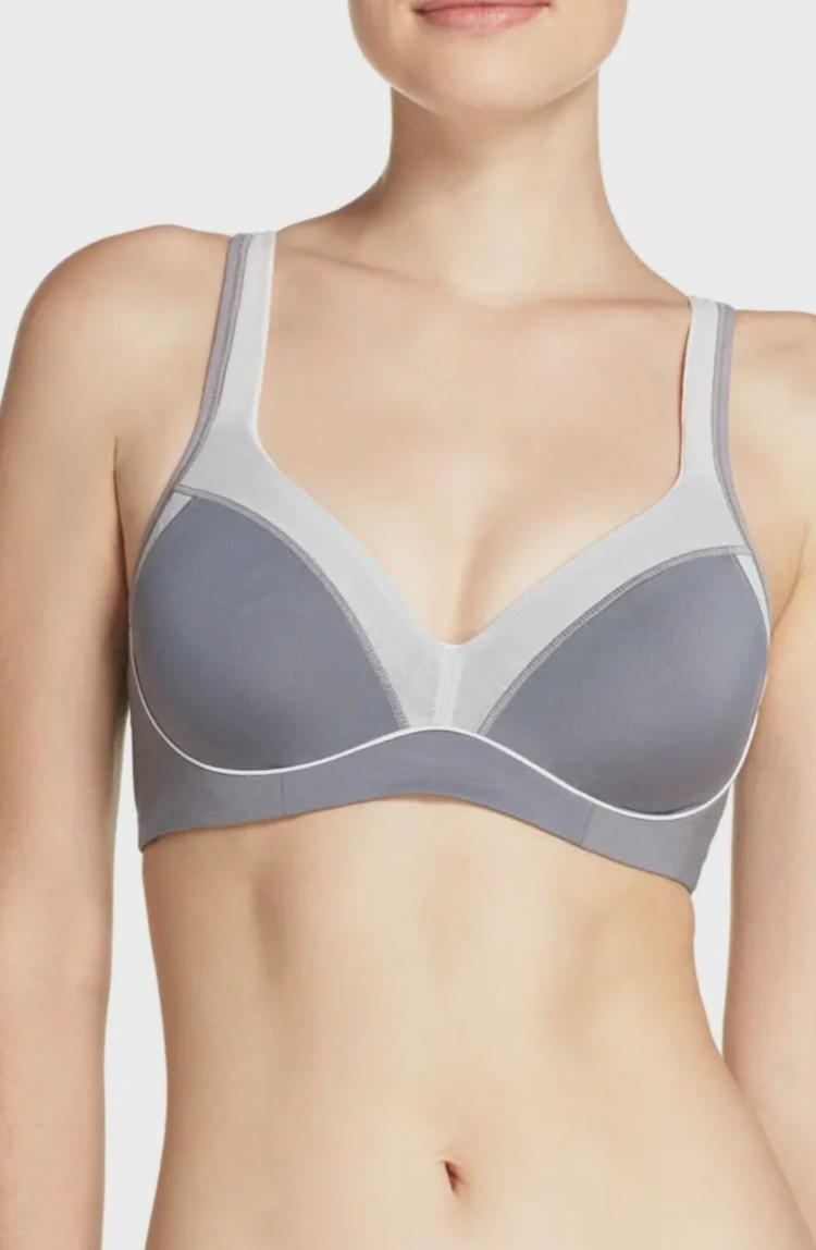 Natori 30G Zen Sports Bra Convertible Underwire Padded 752147 Gray