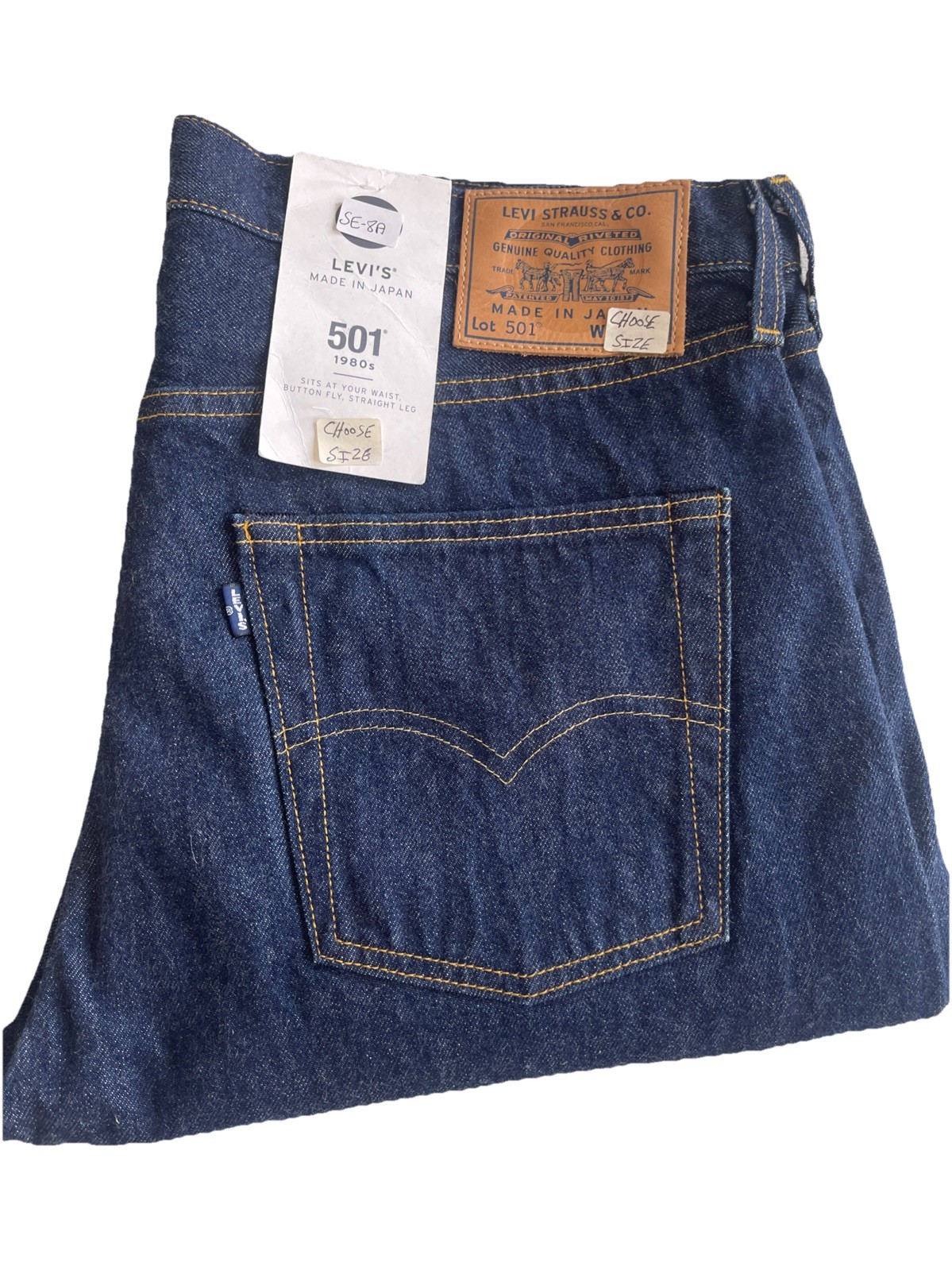 LEVI Made In Japan 1980’s 501 Dark Wash Selvedge, Various Sizes Choose