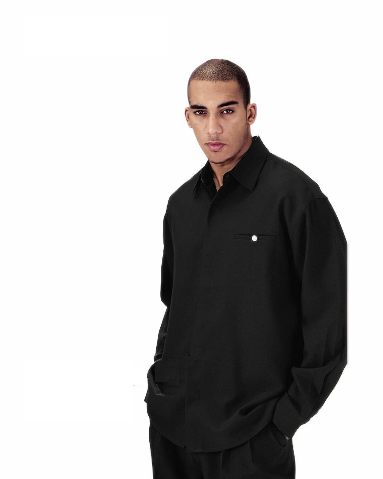 Men’s 2pc Walking Suit Long Sleeve Casual Shirt & Pants Set Solid 8 Colors 2612