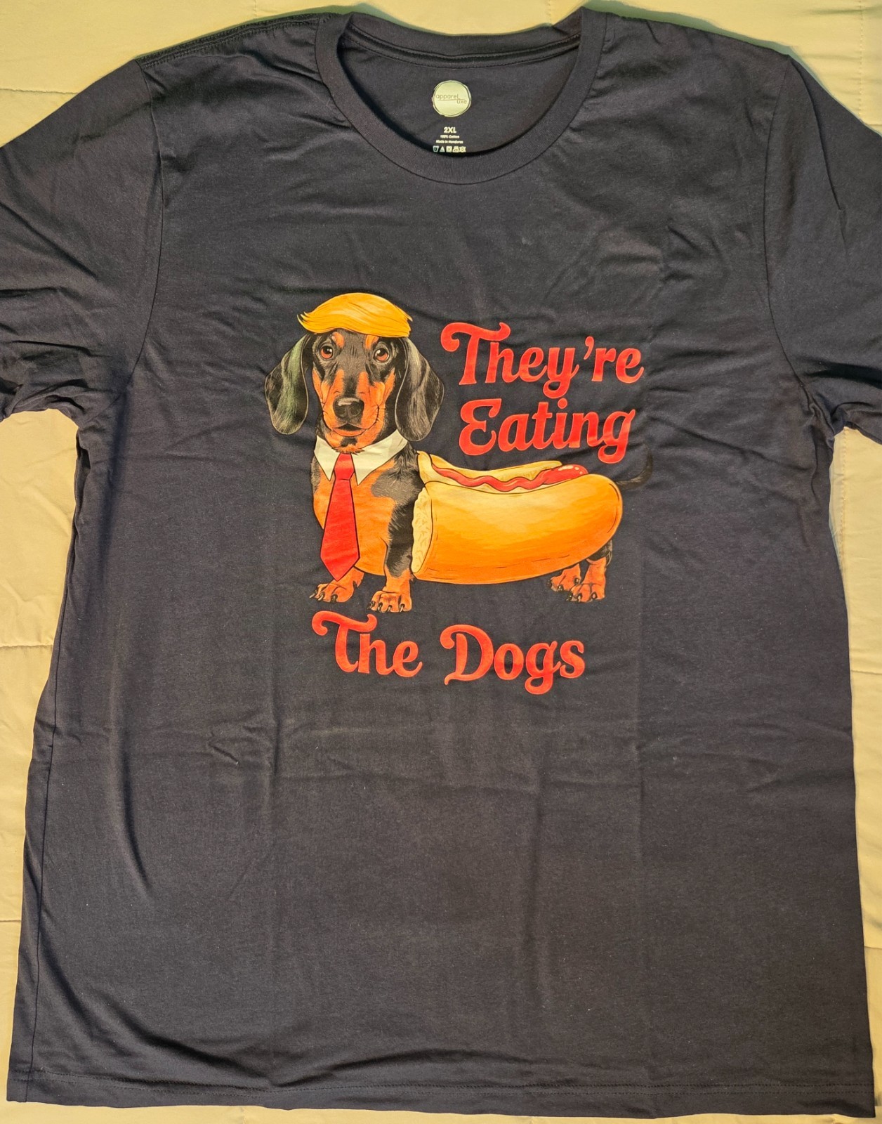 They’re Eating the Dogs Hot Dog T-shirts (Lot of 2) RESIST Anti-Trump Anti-MAGA