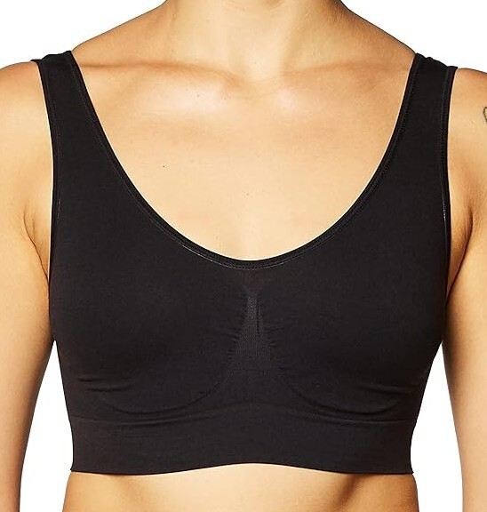 The Original Ahh by Rhonda Shear – Women’s Seamless Leisure Bra – BLACK – 3 PACK
