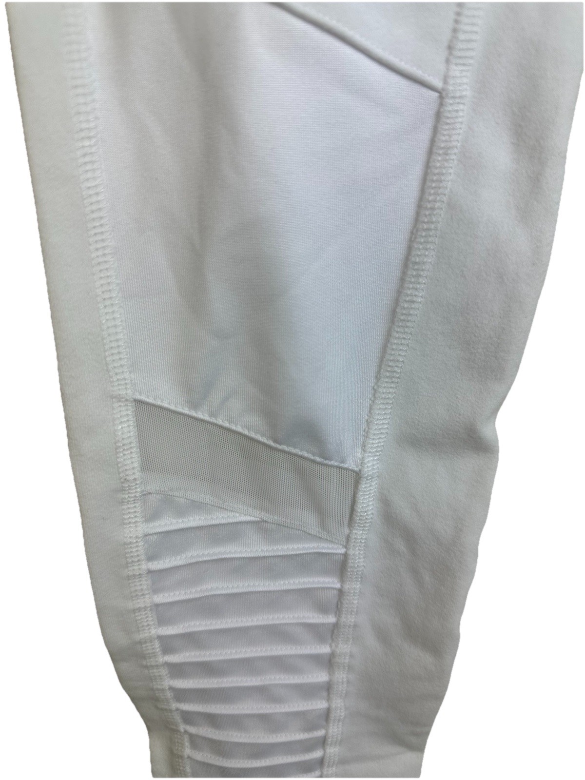 ALO Leggings Small Yoga White Moto High Waist Seamed 81% Nylon/19% Spandex #550