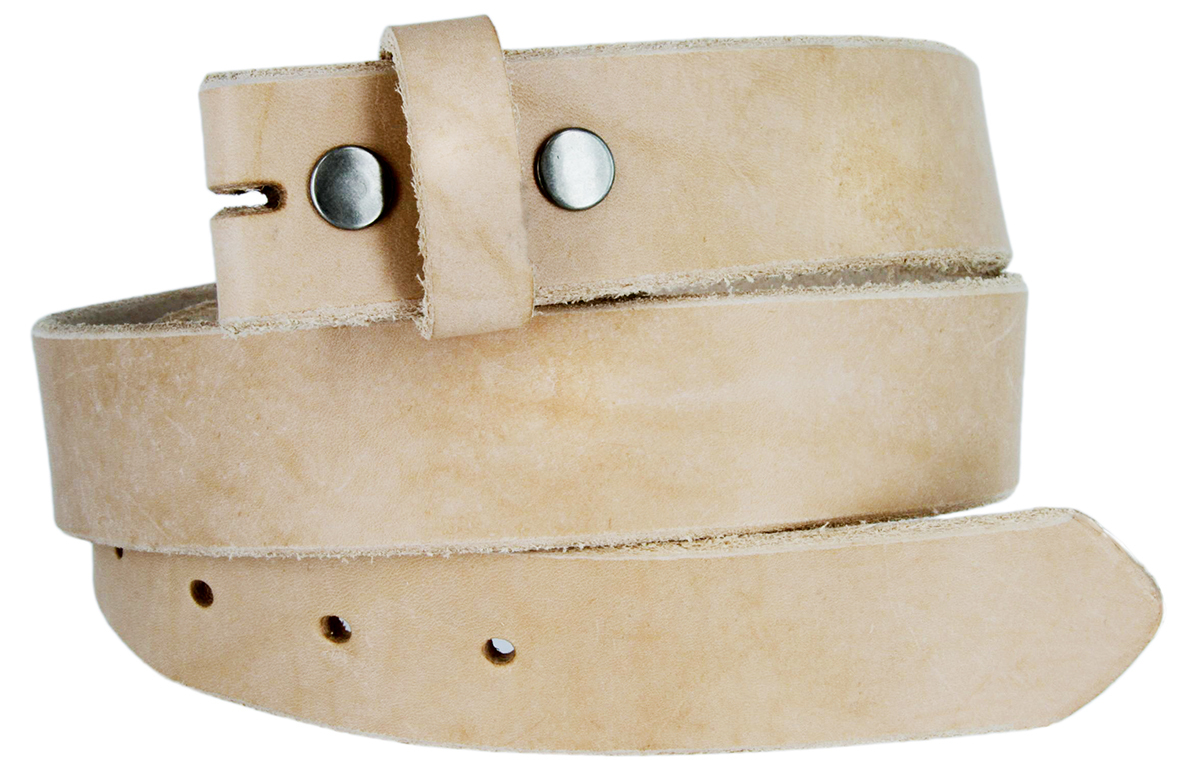 *Handcrafted, Custom Made in USA* Natural Cowhide Leather One Piece Belt Strap
