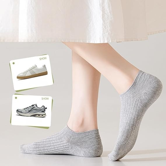 Women’s No Show Ankle Socks – 5/10 Pairs Low Cut Cotton Socks