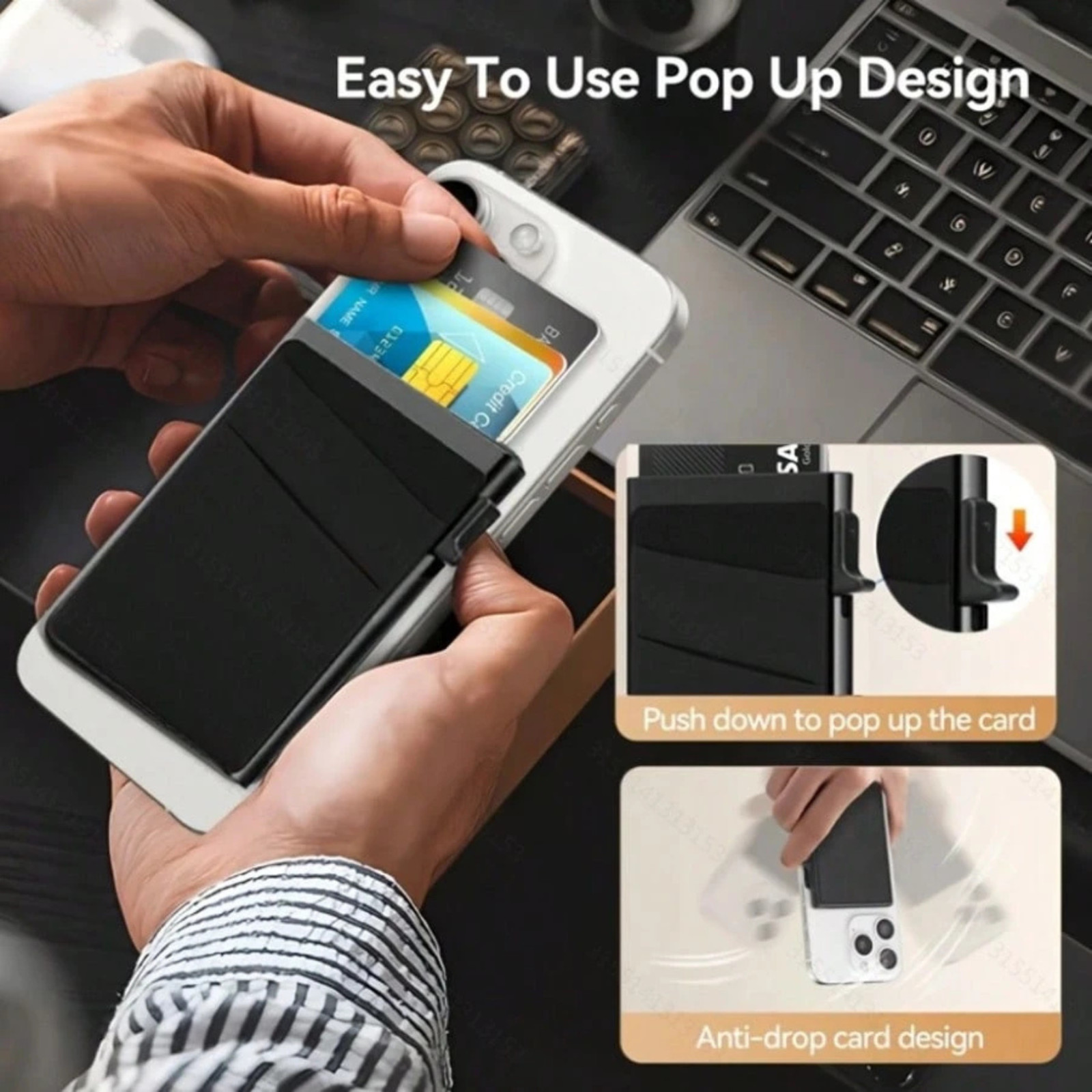 Magnetic Credit Card Holder Wallet Slim Metal Pocket Pop Up Wallet Case For Card