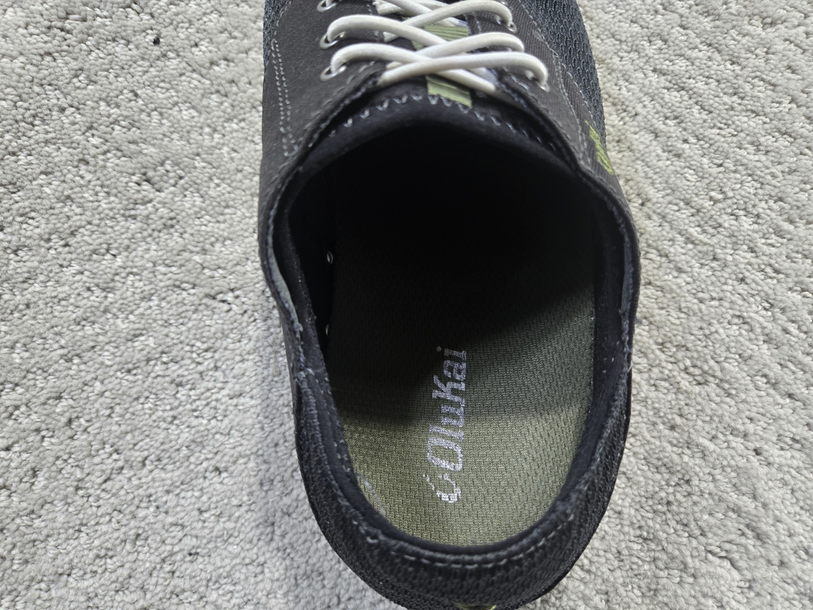 OluKai Nohea Moku Shoes Mens Size 9 Black Mesh Casual Boat Loafers 10283-4040